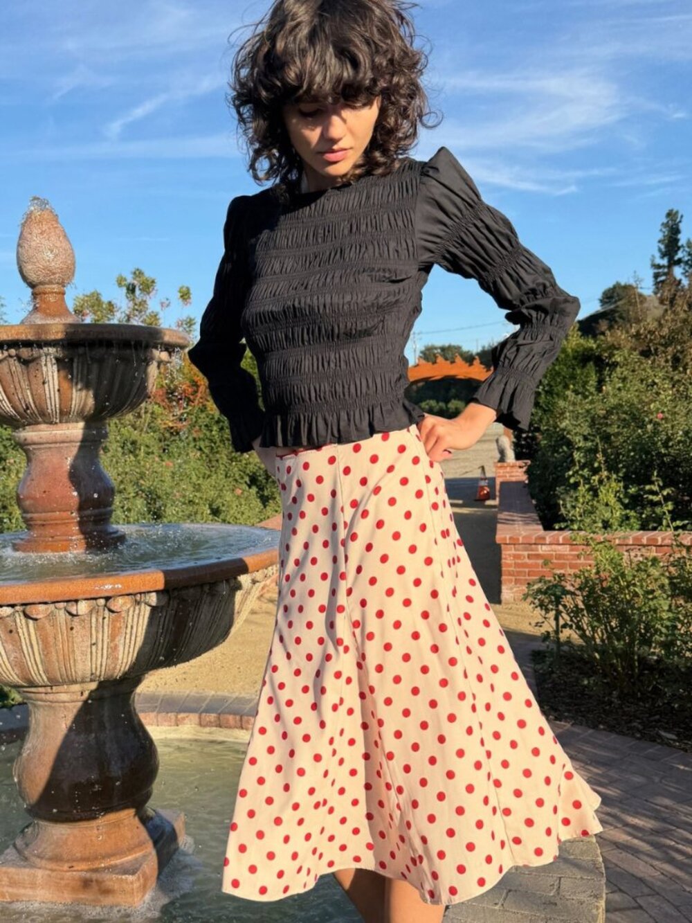 Rue Smocked Long Sleeve - Black
